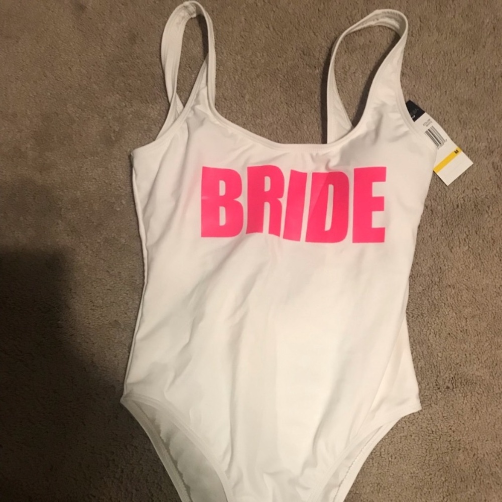 White Bridal one piece swimsuit